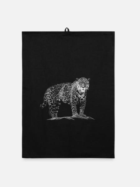 Leopard - Organic Geschirrtuch - Schwarz - Vorne