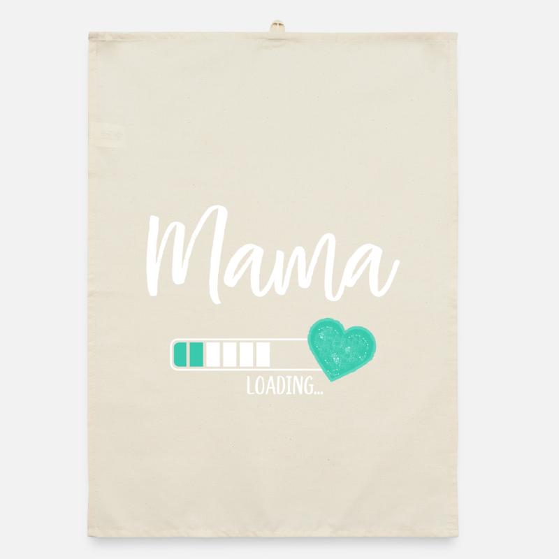 Mama Loading Herz Baby Junge Werdende Mama Organic Geschirrtuch