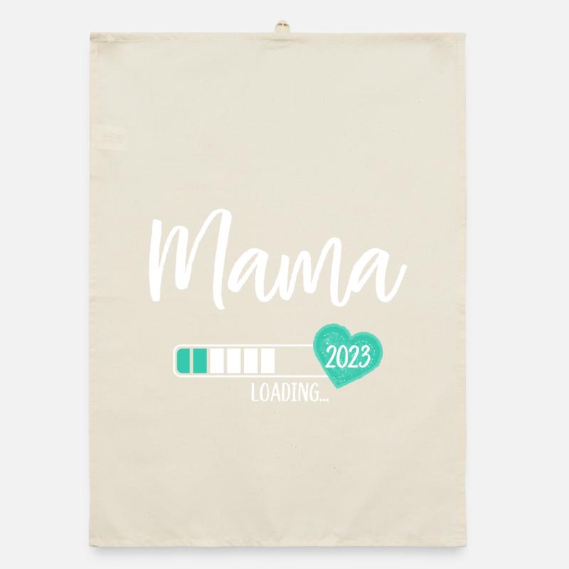 Mama Loading 2023 Herz Baby Junge Werdende Mama Organic Geschirrtuch