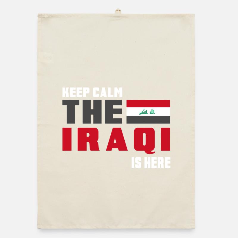 Keep Calm Irak Flaggen Design Organic Geschirrtuch