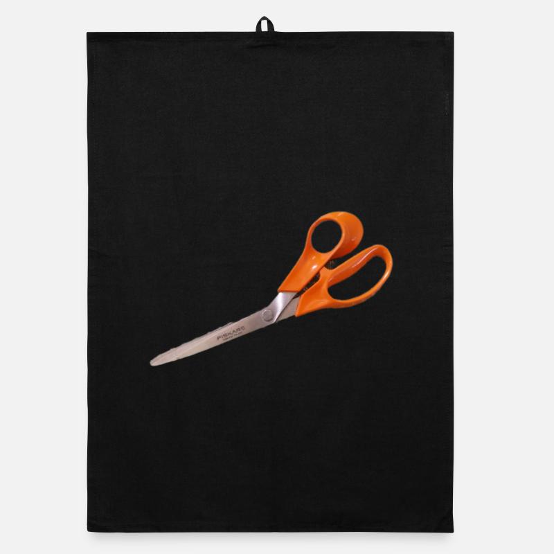Orange scissors Organic dish towel