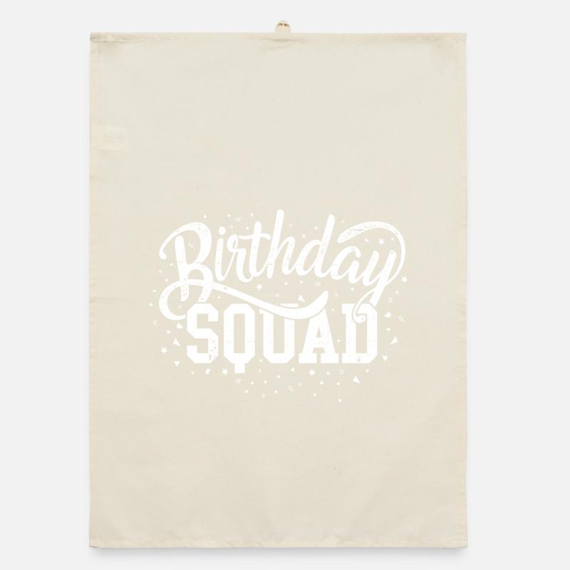 Escouade d’anniversaire Script audacieux Torchon bio