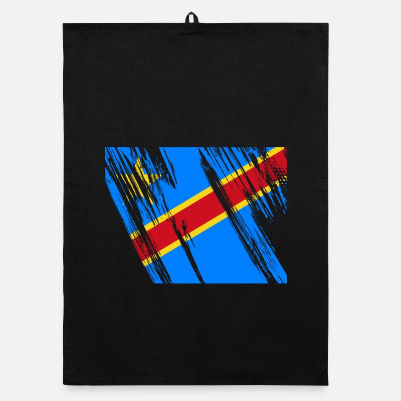 Kongo Flagge Organic Geschirrtuch