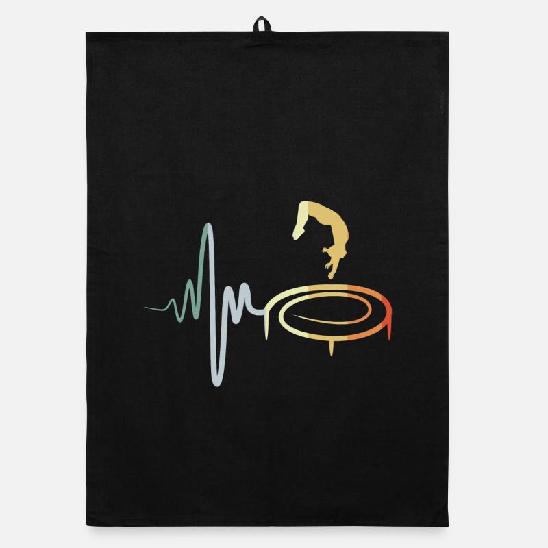 Vintage Trampoline Jumping Kid Torchon bio