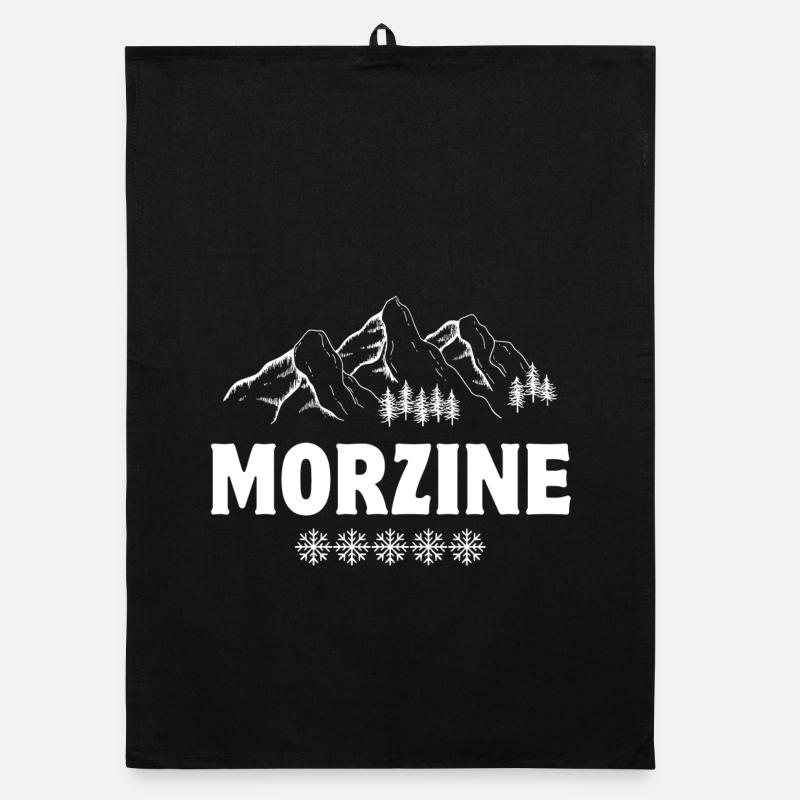 ski resort, skiing, Morzine Organic dish towel