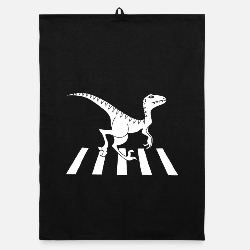 Dinosaure piéton (blanc) Torchon bio