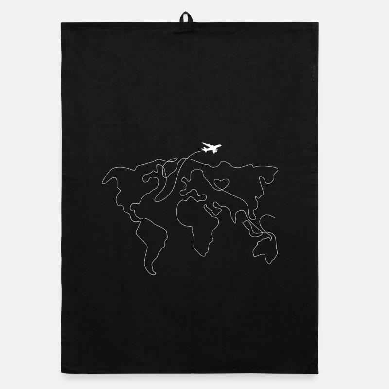 World Line Map Heart Flight Organic dish towel