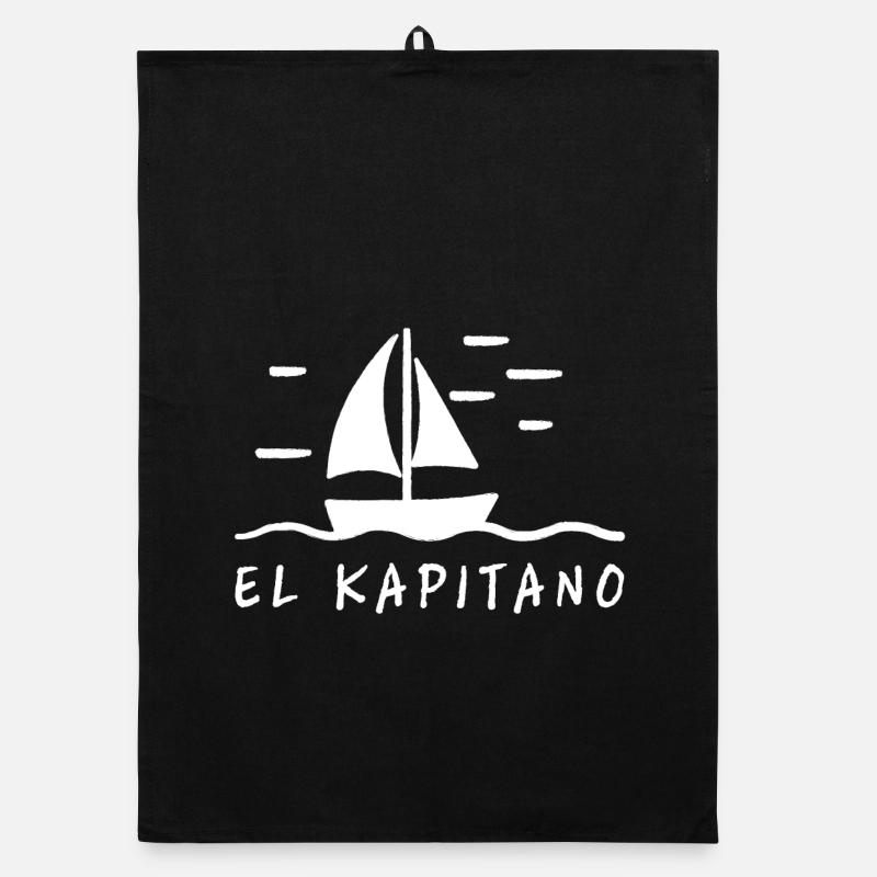 el kapitano segeln sprüche boot meer skipper Organic Geschirrtuch