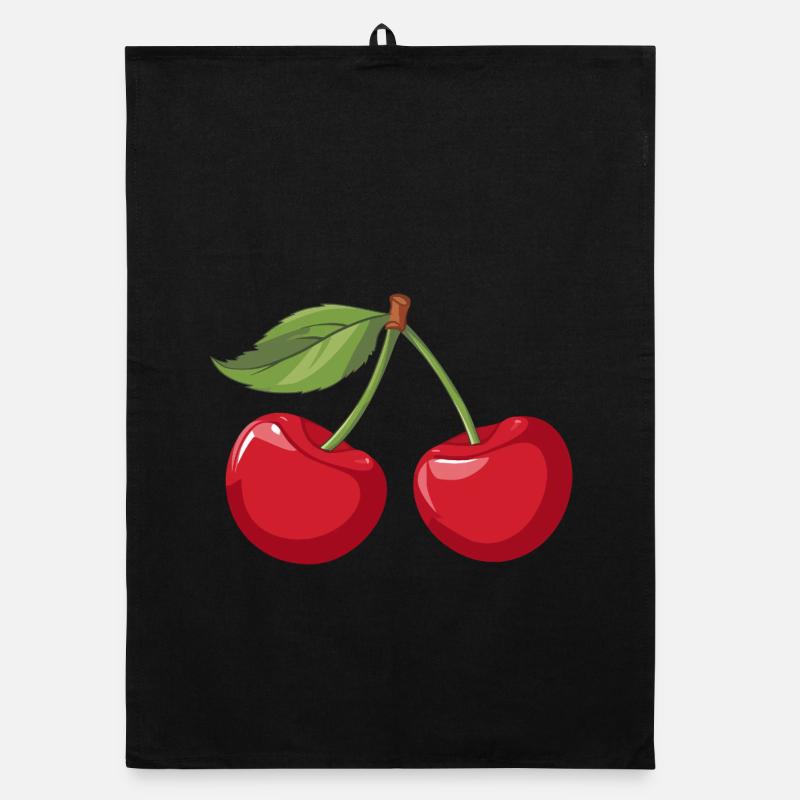 Lebendige Kirsche Illustration Organic Geschirrtuch
