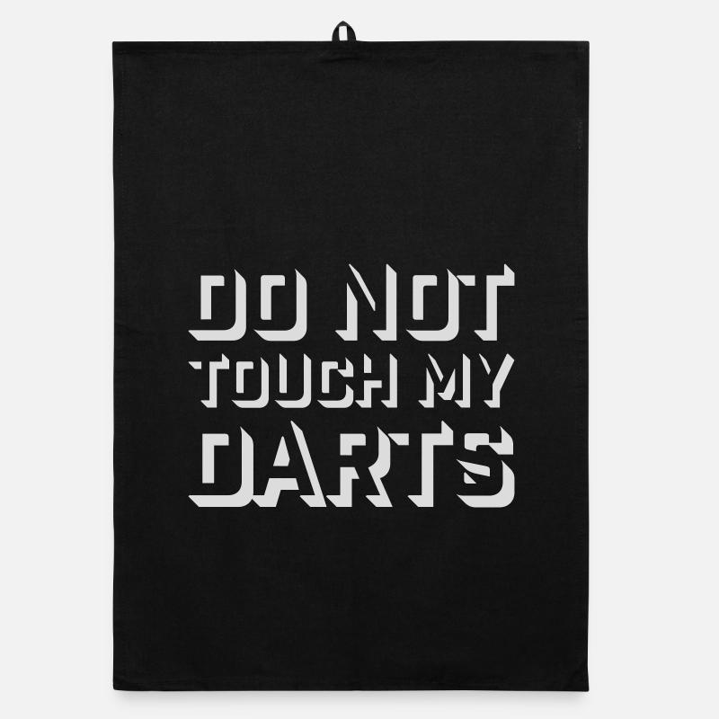 Ne touchez pas à mes fléchettes Avertissement Humour du joueur de fléchettes Torchon bio