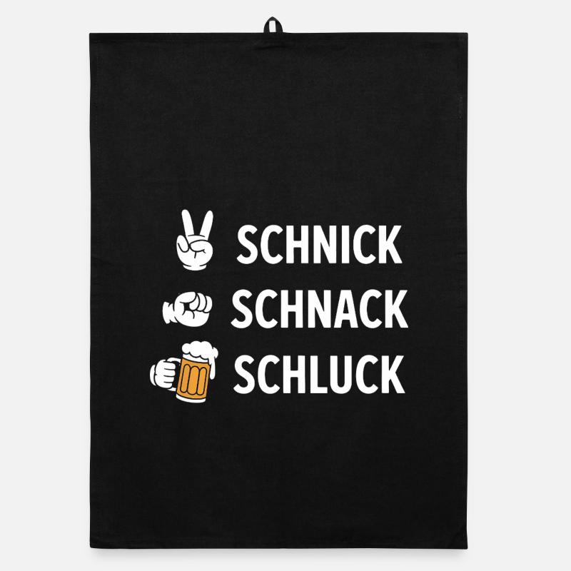 Schnich Schnack Schluck - Funny Drinking Meme Organic Geschirrtuch