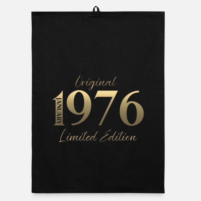 50th Birthday Original January 1976 Organic dish towel
