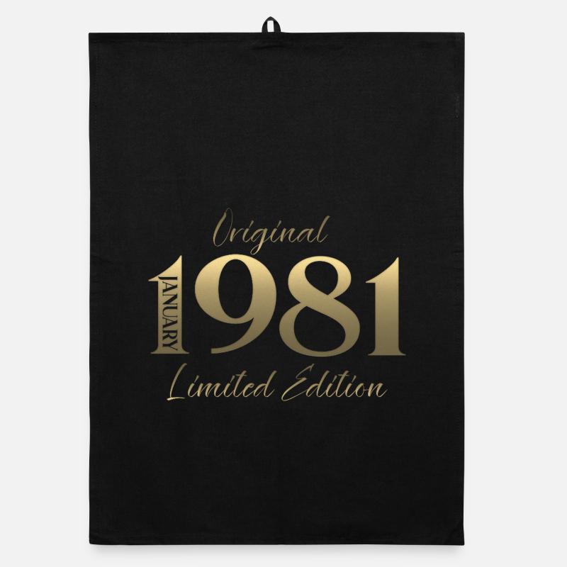 45th Birthday Original January 1981 Organic dish towel