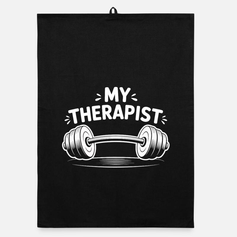 My Therapist Weightlifting Organic dish towel