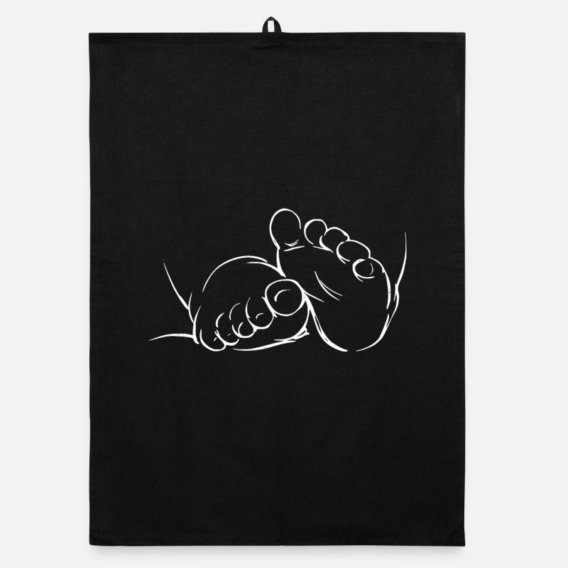 Grossesse dessinant des pieds de bébé en ligne Torchon bio