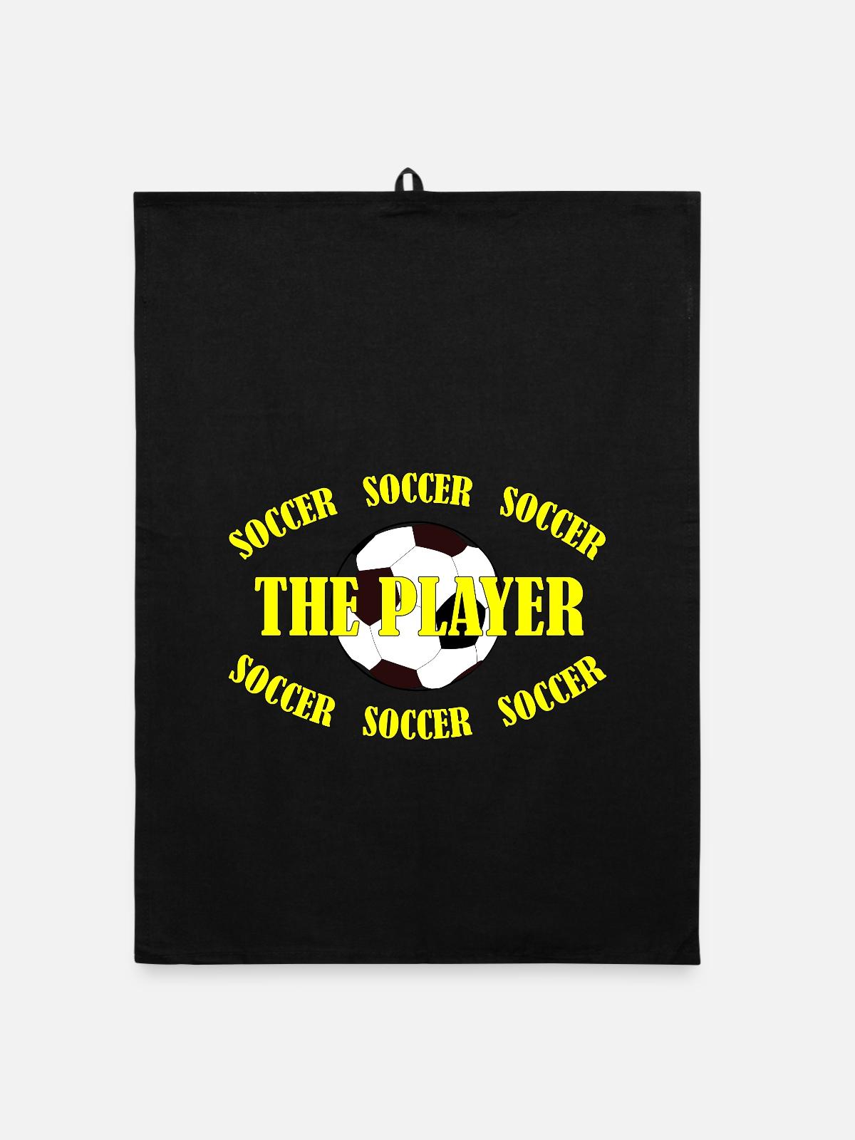 SOCCER - THE PLAYER - Organic Geschirrtuch - Schwarz - Vorne