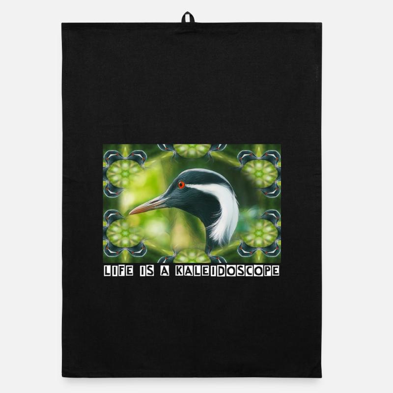 Kaleidoscope - Organic Geschirrtuch - Schwarz