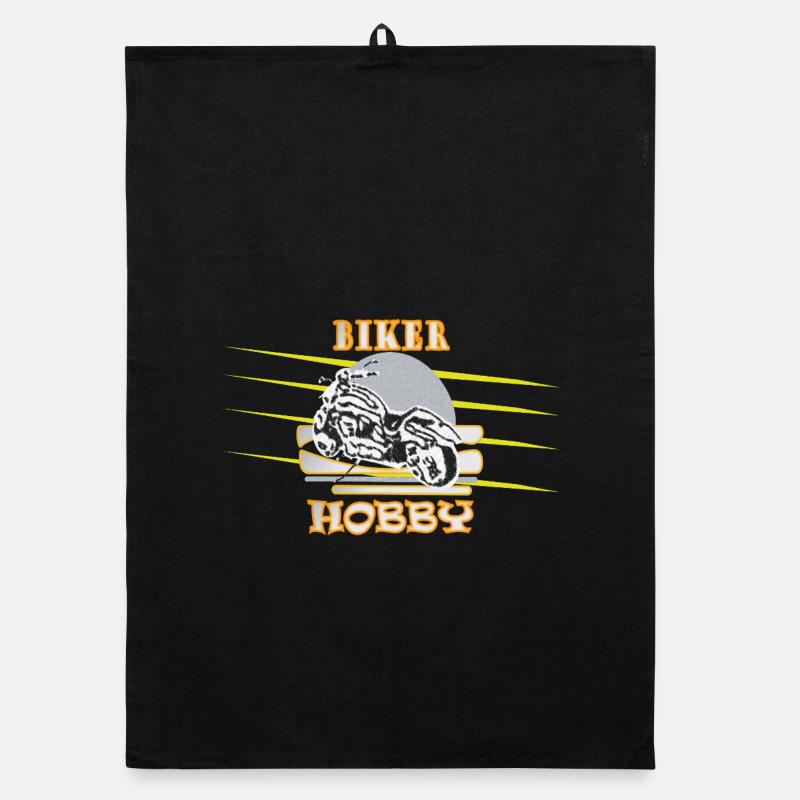 Biker Hobby Motorrad  - Organic Geschirrtuch - Schwarz