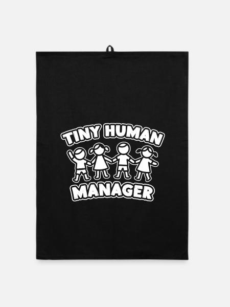 Preschool Teacher Tiny Human Manager Daycare - Organic Geschirrtuch - Schwarz - Vorne