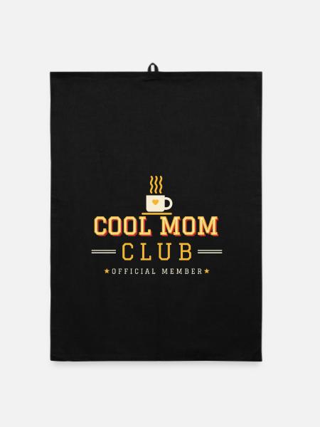 Cool Mom Club – Varsity College Style - Organic Geschirrtuch - Schwarz