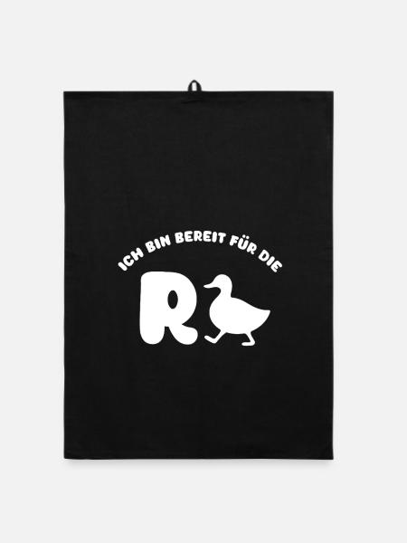 Rente auf Männer - Organic Geschirrtuch - Schwarz - Vorne