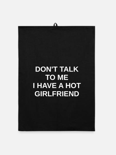016 Hot Girlfriend Warn-Tee - Organic Geschirrtuch - Schwarz