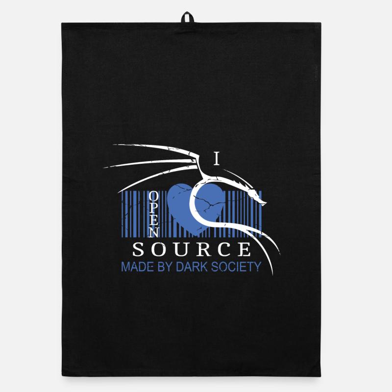 I Love Open Source Software Organic dish towel