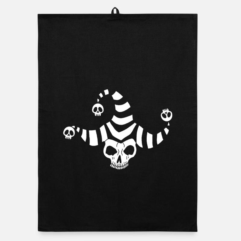 White Goblin's Skull Organic dish towel