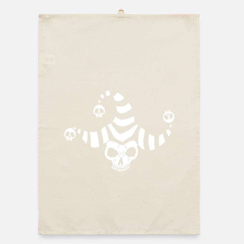 White Goblin's Skull Organic dish towel