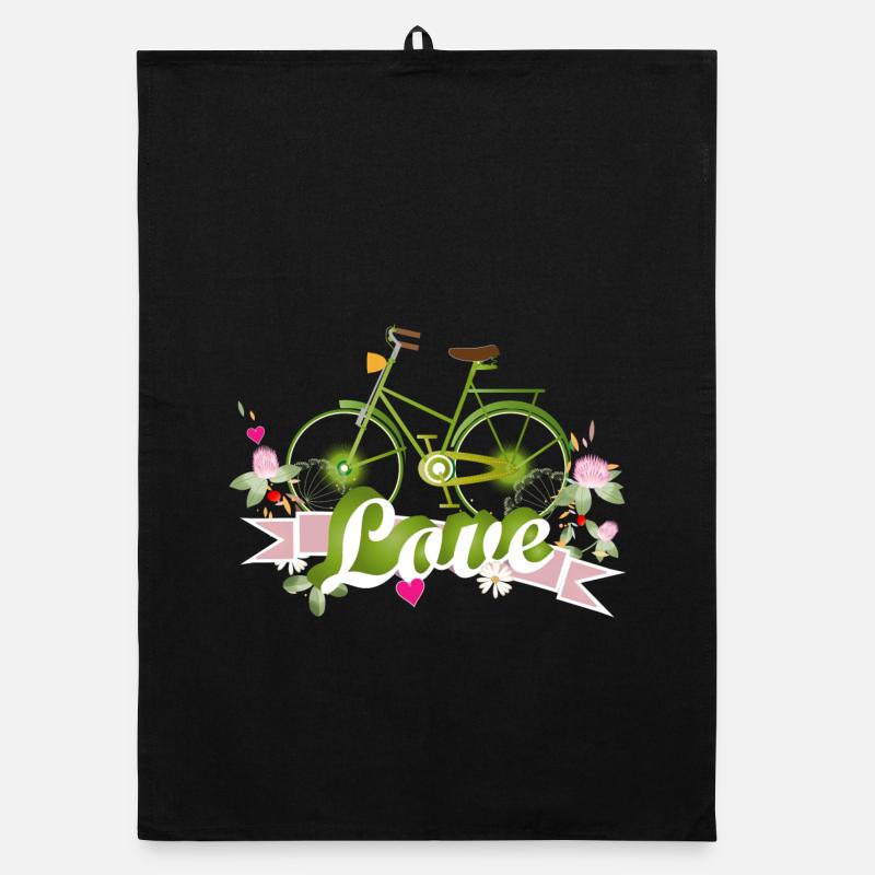 Vélo vert conçu avec beaucoup d’amour Torchon bio