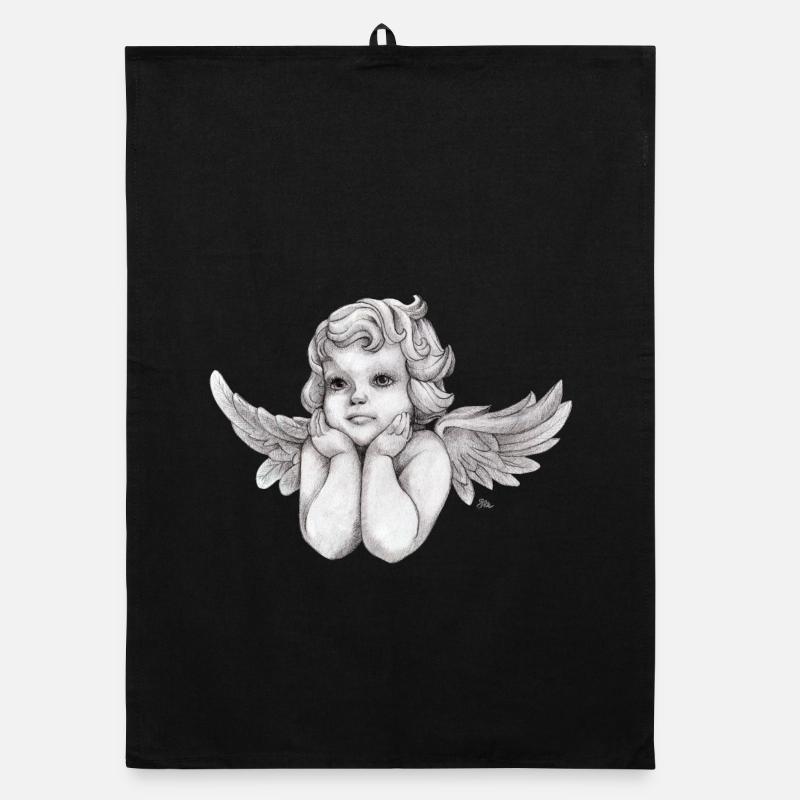 Petit ange chérubin rêveur Torchon bio