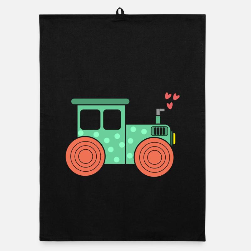 Herz Traktor Nutzfahrzeug Bauernhof Ackerbau Feld Organic Geschirrtuch