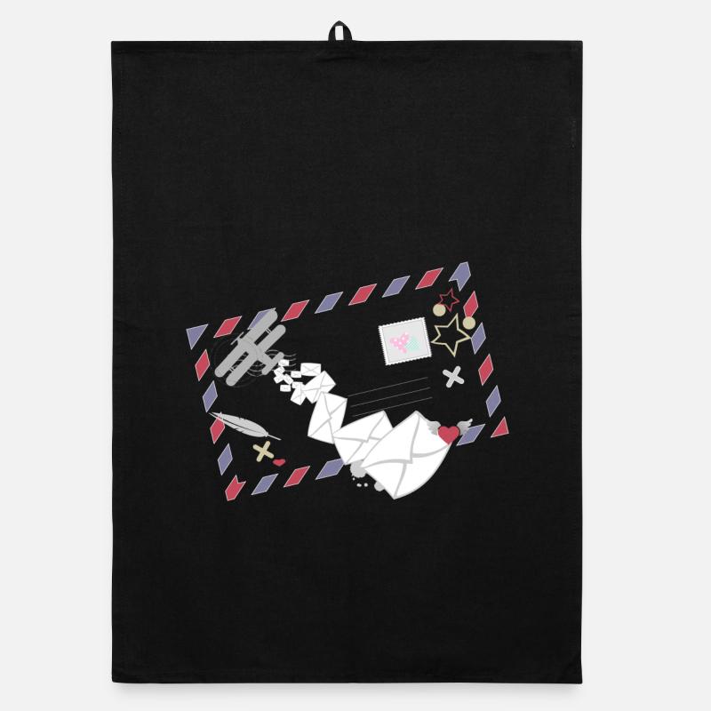 Cadre Airmail avec icône d’avion Letters & Mail Torchon bio