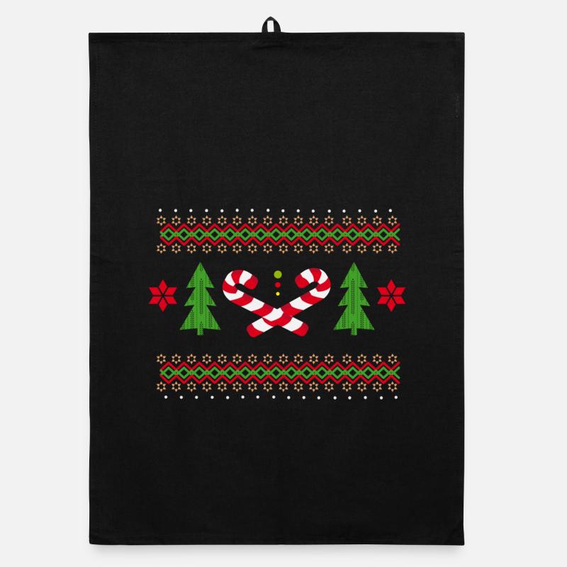 Modèles de canne à sucre pour Noël Torchon bio