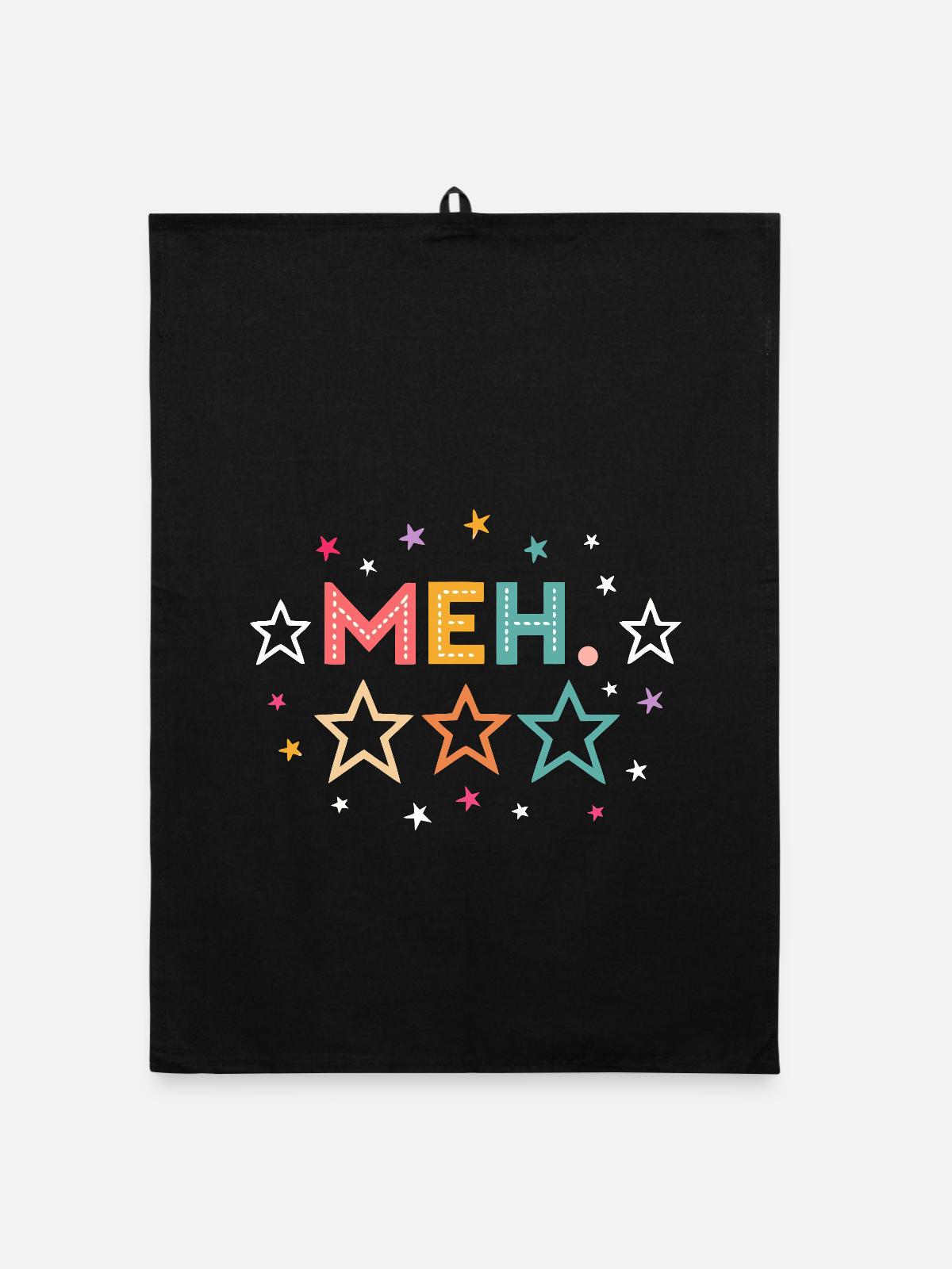 MEH Humor - Organic Geschirrtuch - Schwarz - Vorne