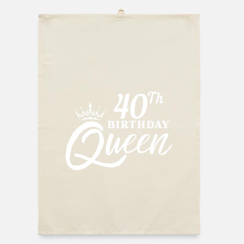 40th birtday queen Organic dish towel