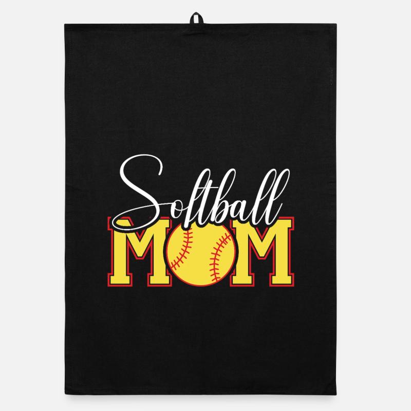 Softball Mama Emblem Organic Geschirrtuch