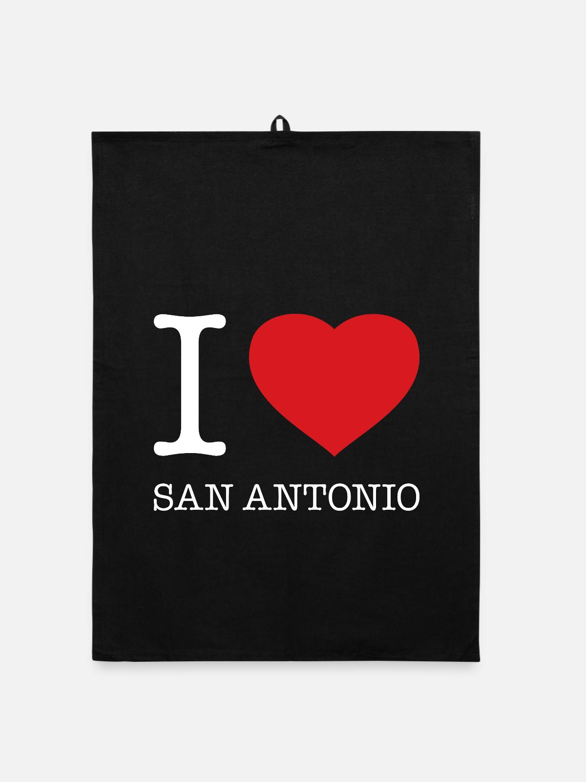 J’adore San Antonio - Torchon bio - noir - Devant