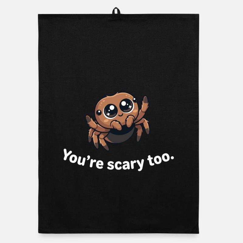 Cute Jumping Spider – You’re Scary Too Organic dish towel
