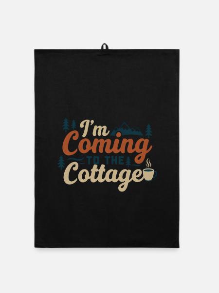 J’arrive au cottage - Torchon bio - noir - Devant
