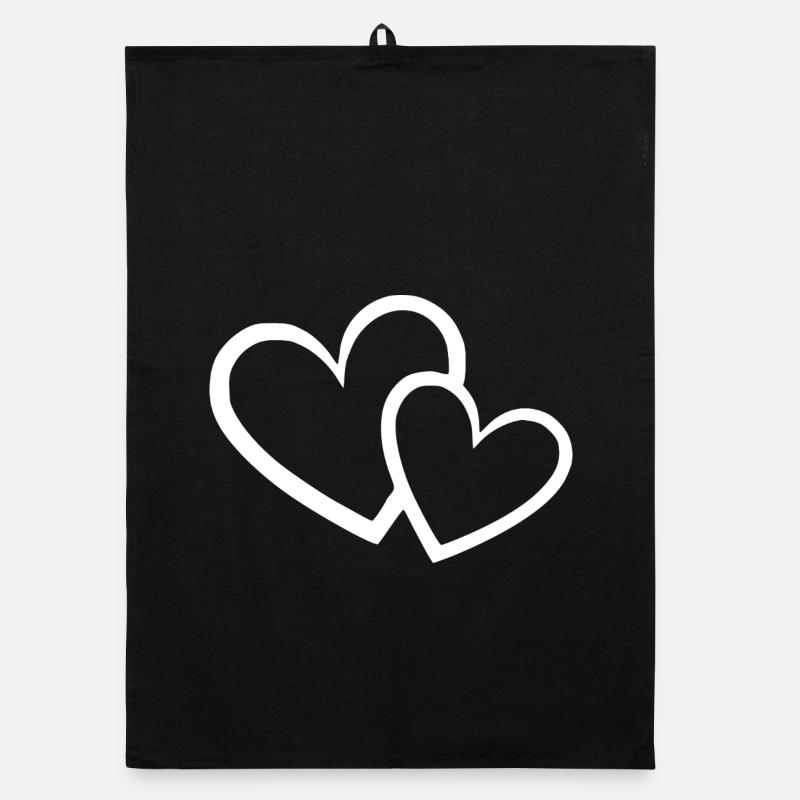 weißes Herz weiß Geschenk Valentinstag Organic Geschirrtuch