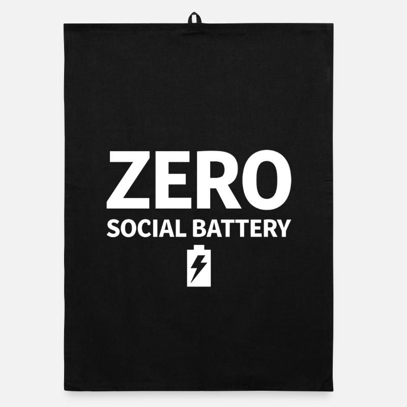 Zero Social Battery Battery Empty Introvert Organic dish towel