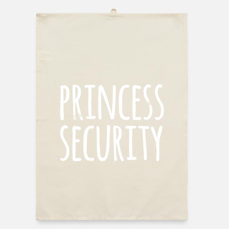 Princess Security Typography Organic dish towel