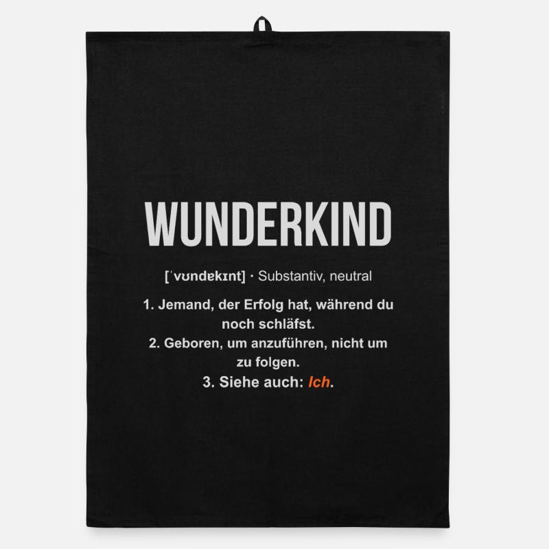 Wunderkind Lexikon Design – Frecher Spruch Organic Geschirrtuch