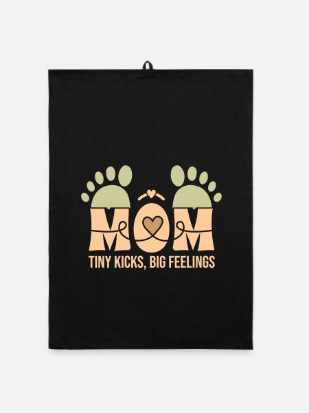 Tiny Kicks, Big Feelings – A Mother's Bond - Organic dish towel - black - Front