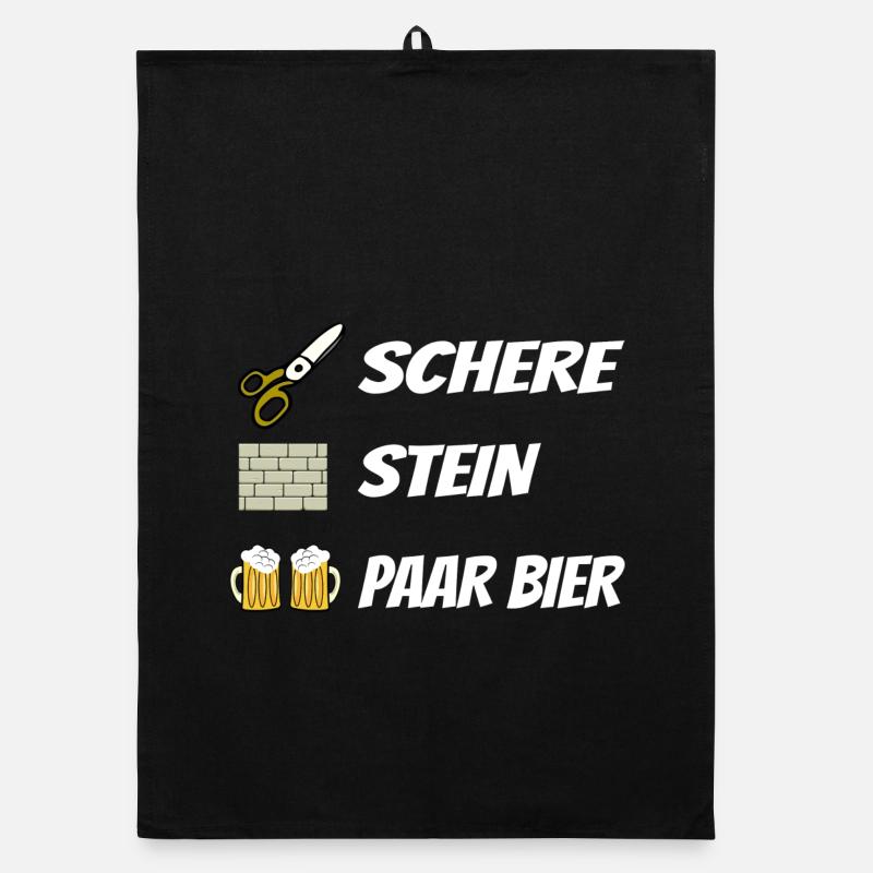 Schere , Stein, Paar Bier Organic Geschirrtuch