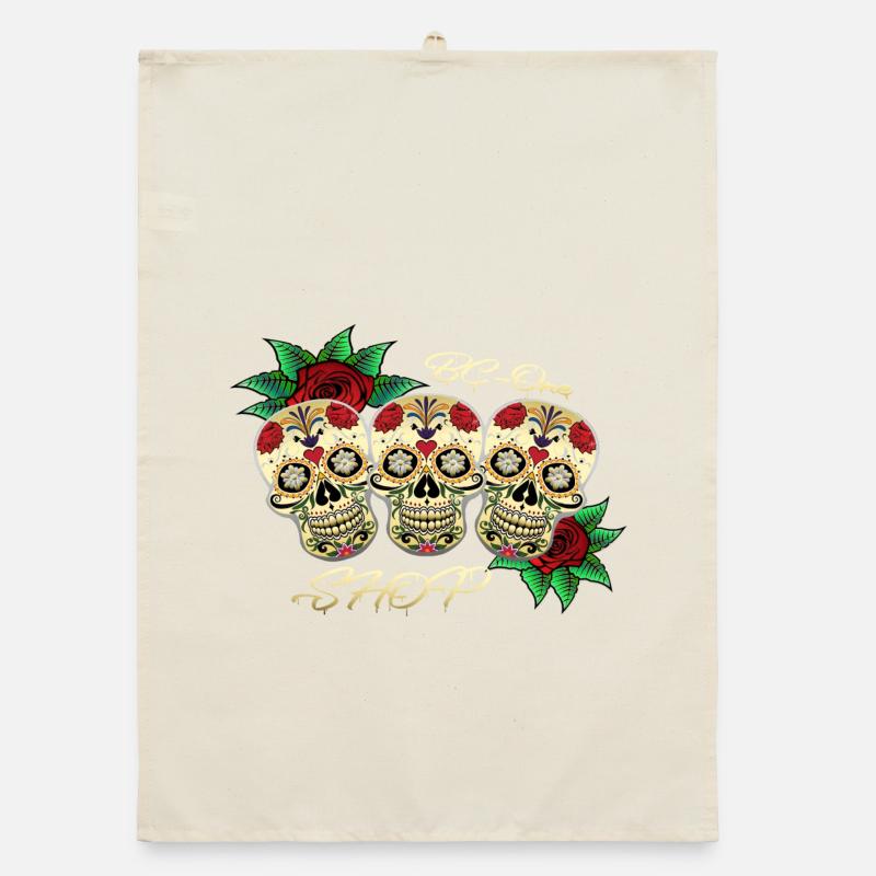 Skulls Organic dish towel