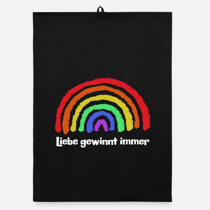 Regenbogen Frieden Freiheit Liebe Statement Organic Geschirrtuch