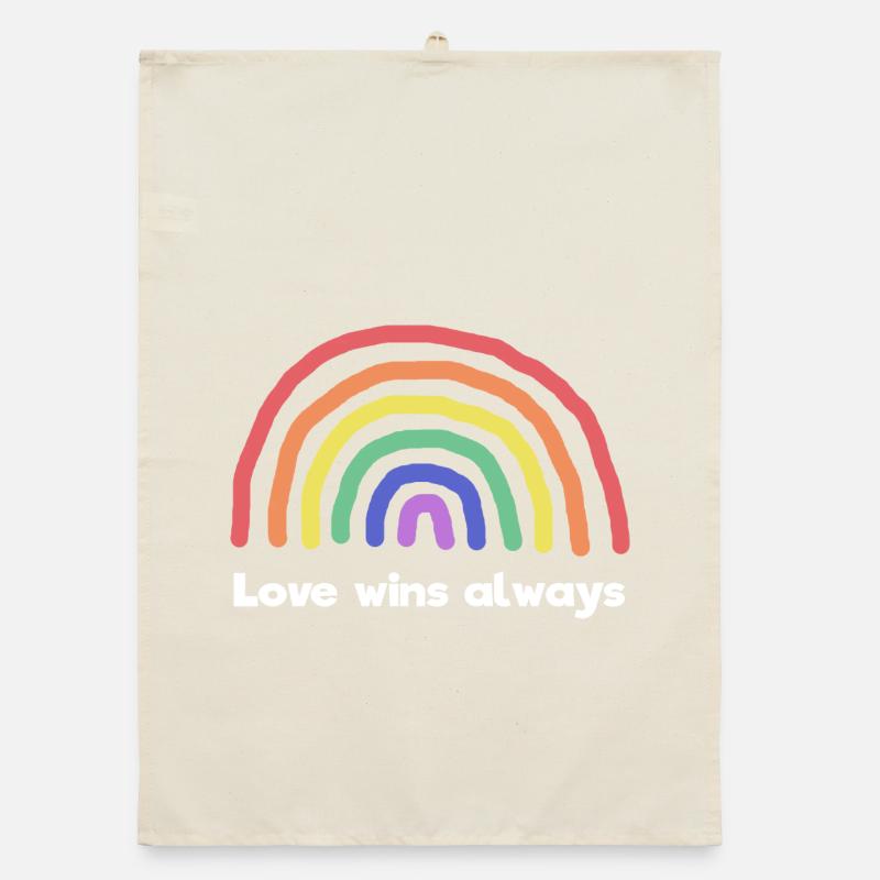 Rainbow Love Statement Peace World Peace Organic dish towel