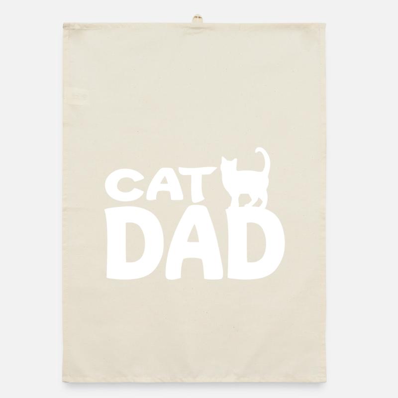 Papa Chat Silhouette Blanc Torchon bio